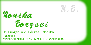 monika borzsei business card