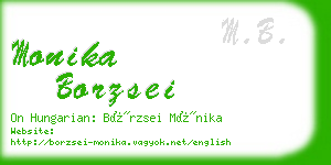 monika borzsei business card